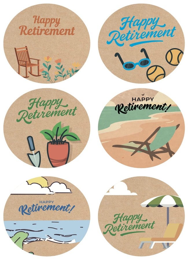 M MeshaKippa Happy Retirement Sticker,2 inch 120pcs Happy Retirement Sticker - Image 1